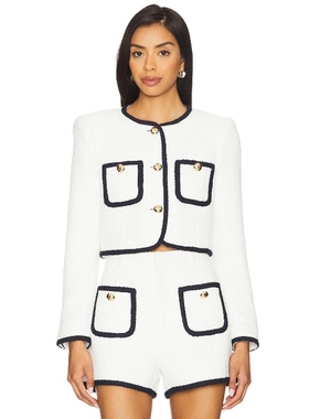 [冬季新品]Cinq a Sept AUDEN 夹克 白色 老钱风REVOLVE小众新款