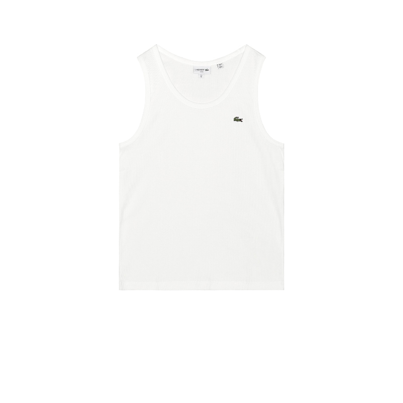 Lacoste 法国鳄鱼 WAFFLE KNIT 背心上装 白色REVOLVE小众新款