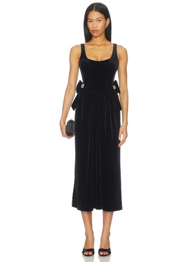 Show Me Your Mumu RICCI 中长款连衣裙 黑色REVOLVE小众新款