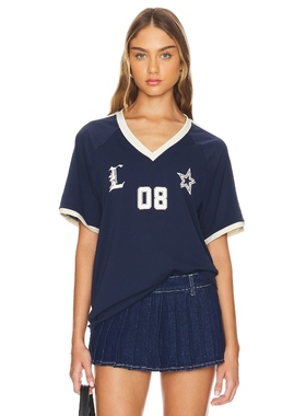 LIONESS 上装藏青色 y2k辣妹风 REVOLVE小众新款休闲运动T恤上衣