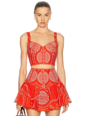 Charo Ruiz Ibiza GOLDIE 上装 红色 y2k辣妹风REVOLVE小众新款