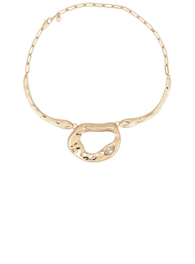 Ettika MOLTEN MARQUISE NECKLACE 垂褶项链 金属金色REVOLVE小众