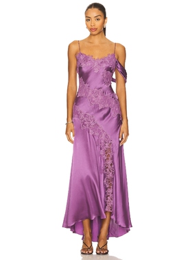 AMUR REESE CASCADE 蕾丝礼服 紫色 REVOLVE小众新款