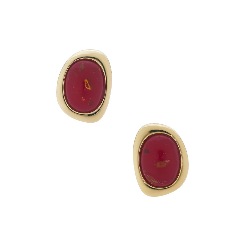 Luv AJ THE AMBER HONEY RESIN STUDS 铆钉耳饰 金属金色REVOLVE