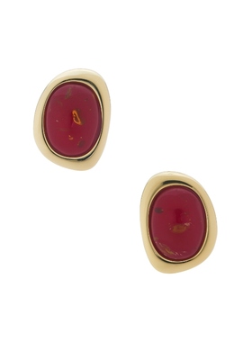 Luv AJ THE AMBER HONEY RESIN STUDS 铆钉耳饰 金属金色REVOLVE