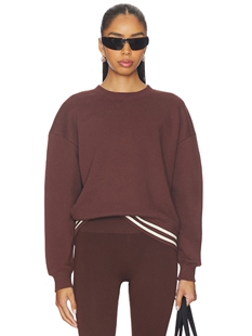 THE UPSIDE TOLUCA LISEL 圆领毛衣 revolve小众新款 棕色