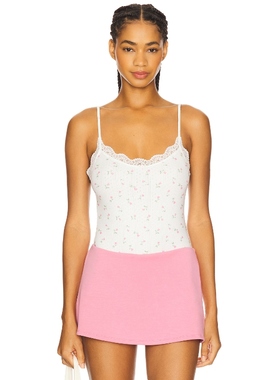 For Love & Lemons 爱柠檬 ELLIANA 紧身服 白色 REVOLVE小众新款