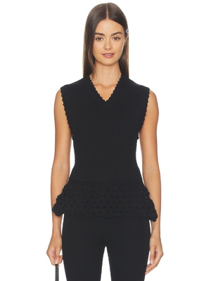 Ganni FINE COTTON RIB CROCHET 上装 revolve小众新款