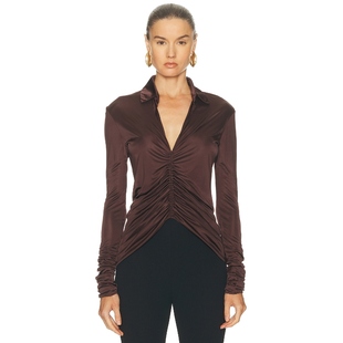 巧克力色REVOLVE小众新款 Atlein 衬衫