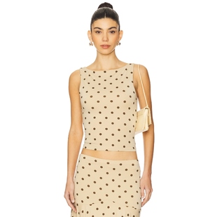 With Jean MAEVE 上装 棕黄色 y2k辣妹风REVOLVE小众新款