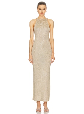 LPA JOSI MAXI 修身羊毛针织连衣裙保暖性感无袖露背长裙REVOLVE