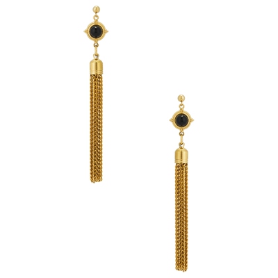 petit moments HAVEN 垂褶耳饰 金属金色REVOLVE小众新款