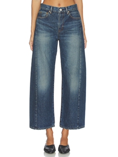 Moussy Vintage HARLEM 阔腿 revolve小众新款 蓝色