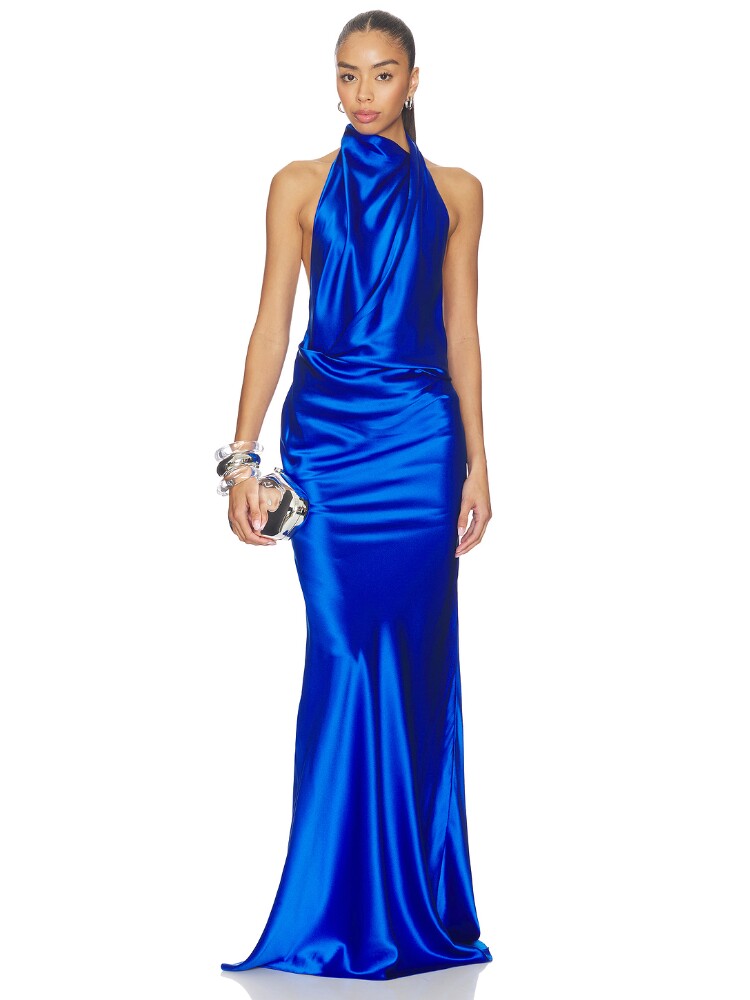 The Sei Halter Drape Bias Gown revolve小众新款 蓝色