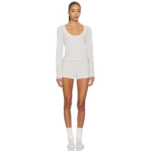 People睡衣套装 Free 设计感蕾丝花边两件套REVOLVE新款 海外直邮