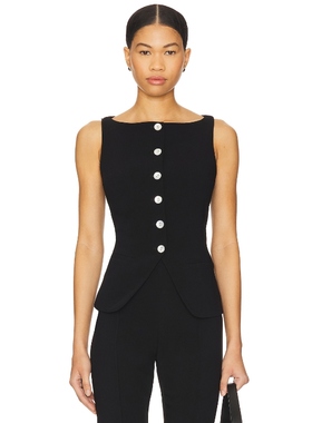 Cinq a Sept LEMONIS 背心 黑色 运动复古风REVOLVE小众新款