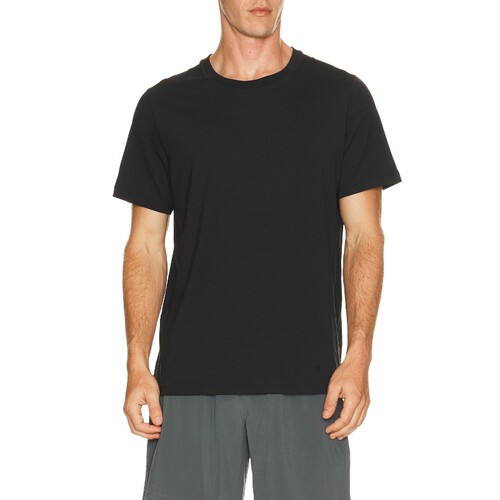 lululemon黑色上衣圆领常规版型运动风休闲短袖百搭T恤REVOLVE