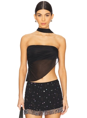 Mirror Palais 上装 黑色 y2k辣妹风REVOLVE小众新款