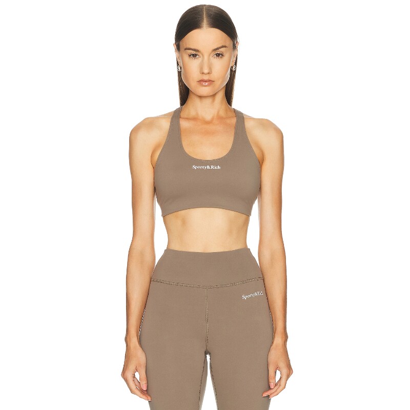 Sporty & Rich驼色文胸工字背短款内衣早秋新品REVOLVE