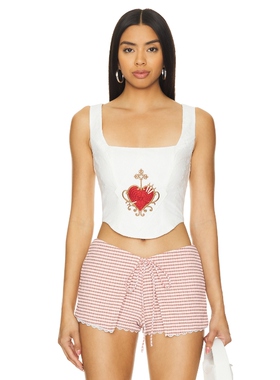 LOBA 背心吊带爱心图案修身型短款上装y2k辣妹风REVOLVE