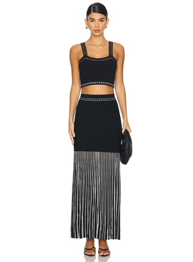 Karina Grimaldi ELISA 针织套装 revolve小众新款 黑色