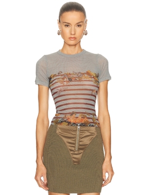 Jean Paul Gaultier MARINI?RE T恤 revolve小众新款 Slate,Brown