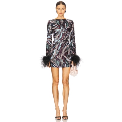 [冬季新品]Bronx and Banco 羽毛迷你连衣裙REVOLVE