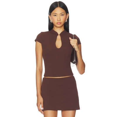 Runaway The Label VIENO 上装 巧克力色 y2k辣妹风REVOLVE小众新