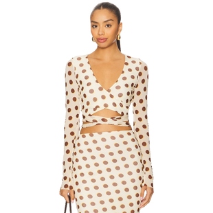 AFRM HALSEY 上装 奶油色REVOLVE小众新款