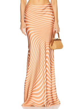 [冬季新品]ROCOCO SAND SKIRT 长款半身裙 橙色REVOLVE小众