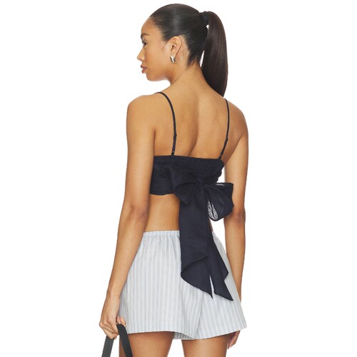 Susana Monaco Solid Linen Tie Back Top 26春夏新品 revolve小