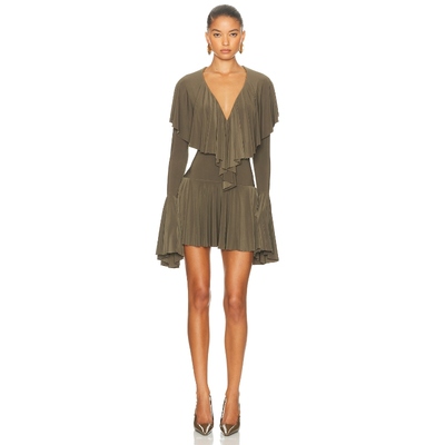 [冬季新品]Norma Kamali 诺玛 卡玛丽 裙子 橄榄色REVOLVE小众