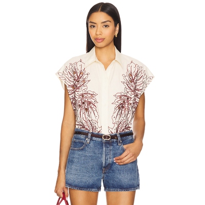 [夏季新品]Essentiel Antwerp 无袖上衣奶油色辣妹风REVOLVE