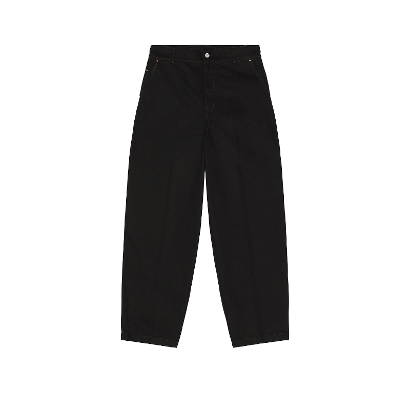Lemaire Heavy Black Denim Maxi Barrel Workwear Pants 黑色REV