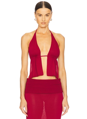 LOBA MAYA 上装 酒红色 y2k辣妹风REVOLVE