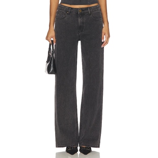 [春季新品]LIONESS RISING 牛仔裤黑色直筒裤丹宁长裤REVOLVE