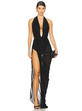 Atlein Open Draped Gown 黑色REVOLVE小众新款