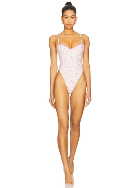 Tularosa AIJA 一件式泳装 Mauve,Cream y2k辣妹风REVOLVE