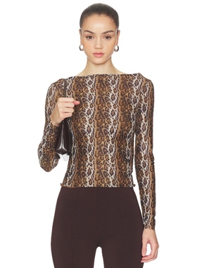 House of Sunny LEOPARD 上装 棕黄色 y2k辣妹风REVOLVE小众新款