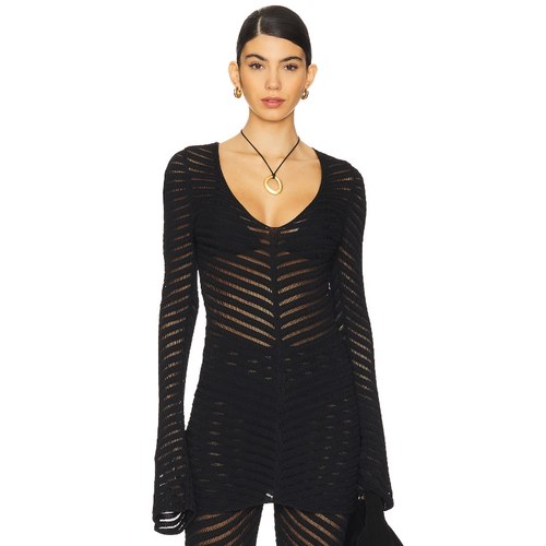 DEVON WINDSOR 长款外衣 黑色y2k辣妹风长袖上衣REVOLVE小众新款