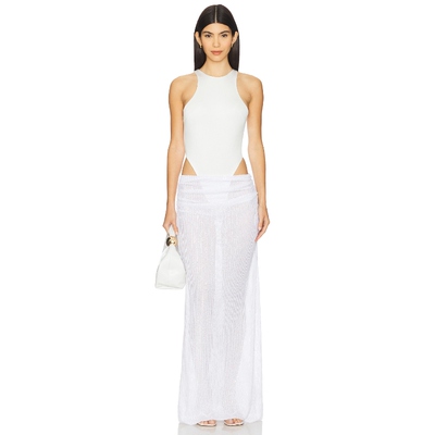 AWAVE Studio Bodysuit And Long Skirt Set 白色REVOLVE小众新款