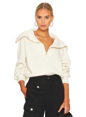 Varley 半拉链上衣针织翻领宽松毛衣休闲风上装REVOLVE小众新款