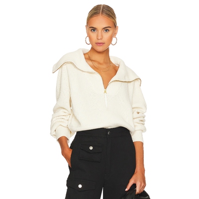 [春季新品]Varley半拉链上衣针织翻领宽松毛衣休闲REVOLVE