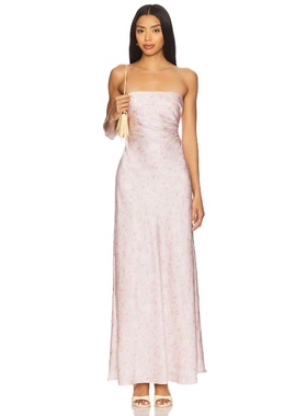 For Love & Lemons 爱柠檬 CARLA 长裙 粉色REVOLVE小众新款