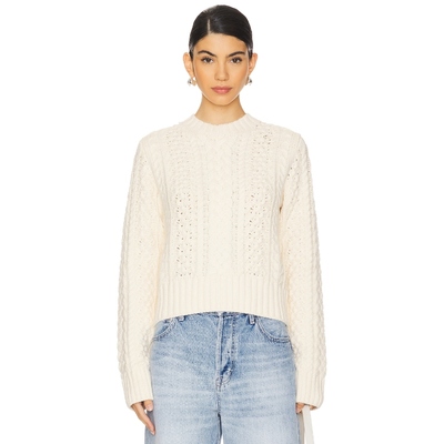 PISTOLA 毛衣 象牙白简约圆领长袖针织上衣羊毛衫REVOLVE小众内搭