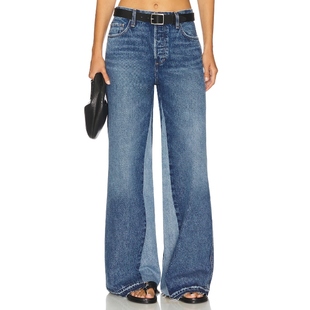 [冬季新品]Favorite Daughter 牛仔半身裙蓝色复古丹宁REVOLVE