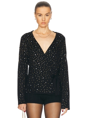 BODE EMBELLISHED OAK 开衫 黑色 羊毛衫REVOLVE小众新款