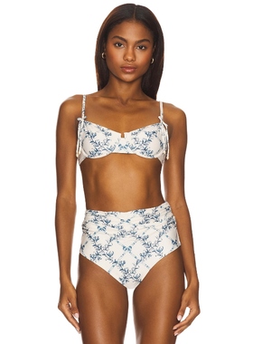 Agua by Agua Bendita SENTIDO 比基尼文胸上装 白色，蓝色 y2k辣