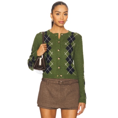 HEARTLOOM BORGIA 开襟羊毛衫 绿色REVOLVE小众新款