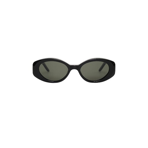 BRU Eyewear黑色太阳眼镜椭圆框窄框复古风墨镜早秋新品REVOLVE
